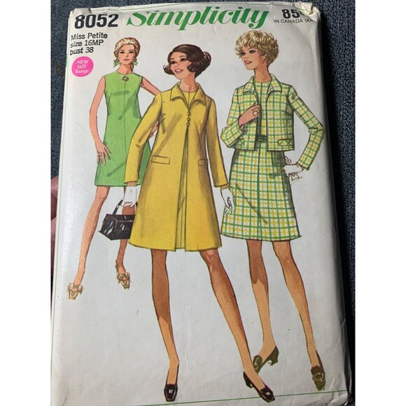 Simplicity Misses Dress Coat Jacket Sewing Pattern sz 16P 8052 - uncut - Picture 4 of 4